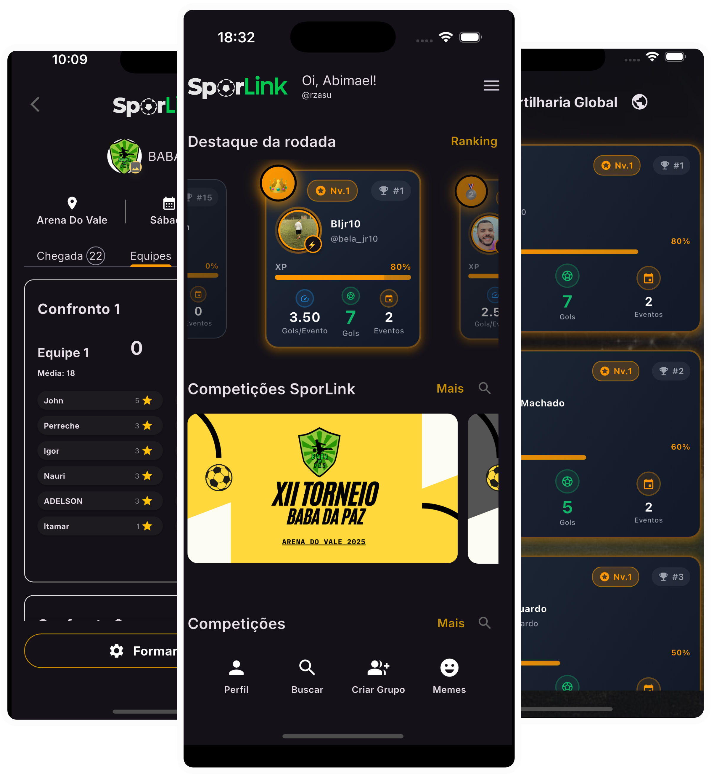 Tela inicial do SporLink